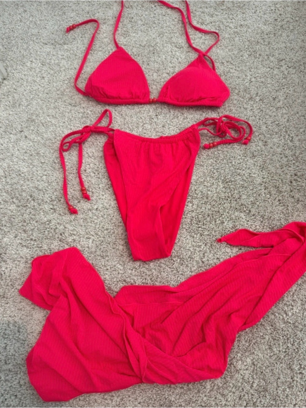YMI brand new red coral bikini set with Cover-Up skirt